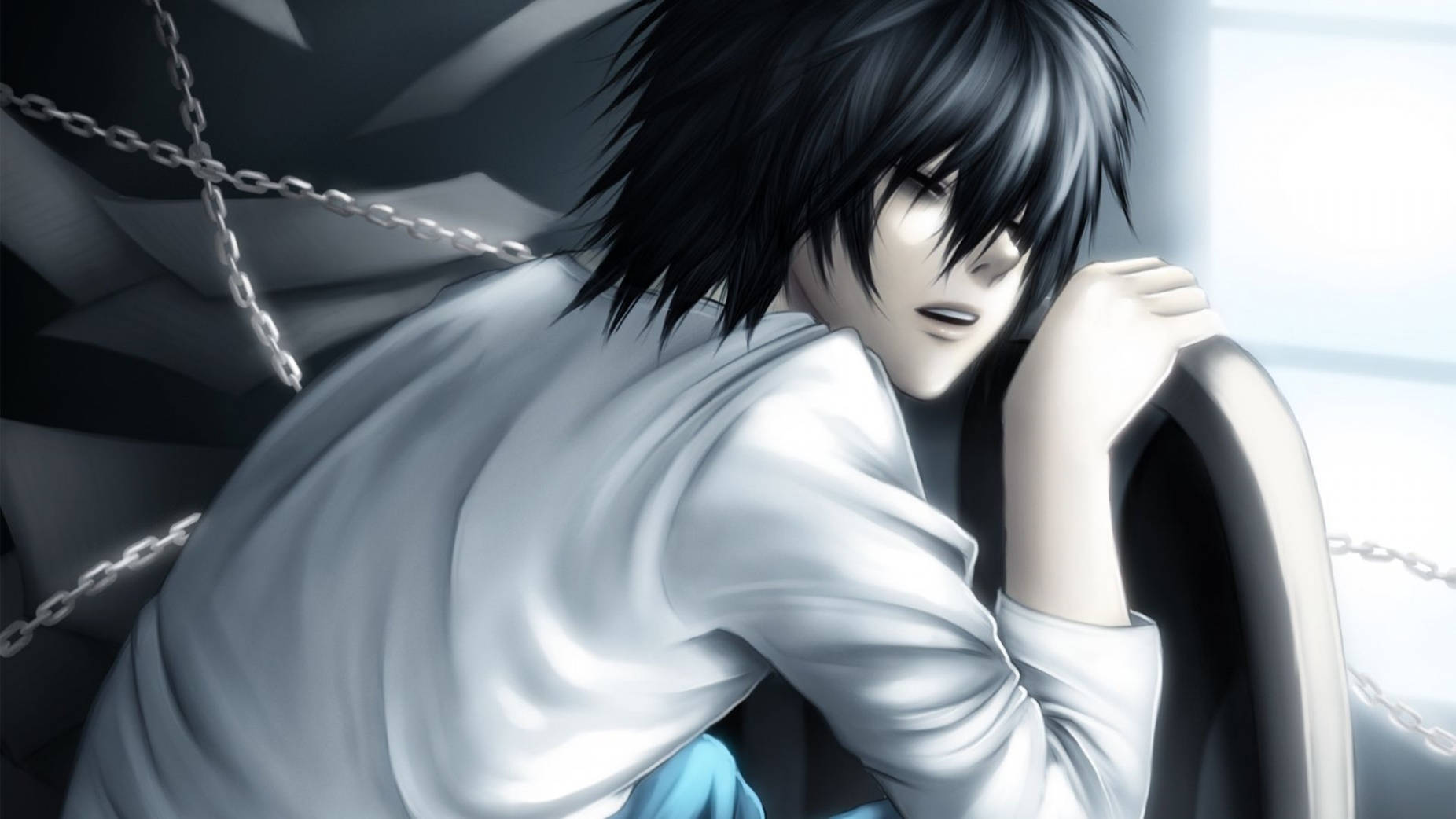 1852x1042 Download Cool Anime Boy PFP Death Note Wallpaper