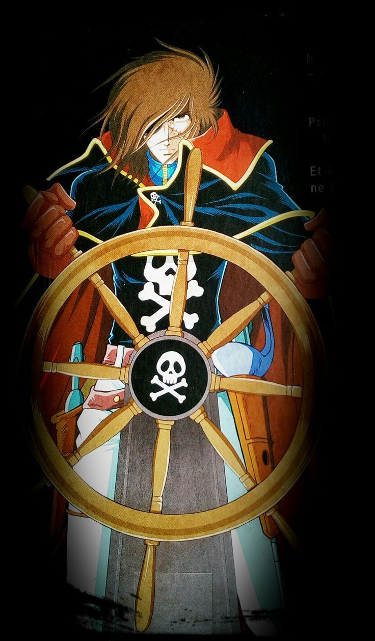 736x1258 Space pirate wallpaper. El capitan illustration, Captain harlock ship design, Retro anime