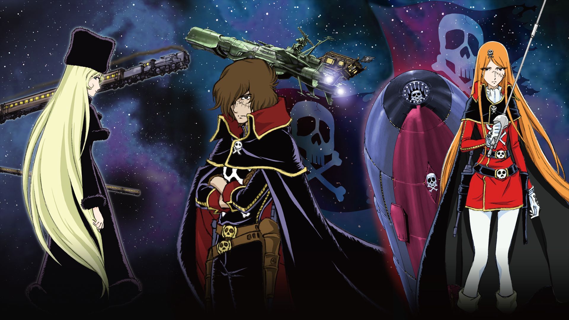 1920x1080 Desktop wallpaper: Captain Harlock, Anime, Crossover 4K free download for PC. 946096