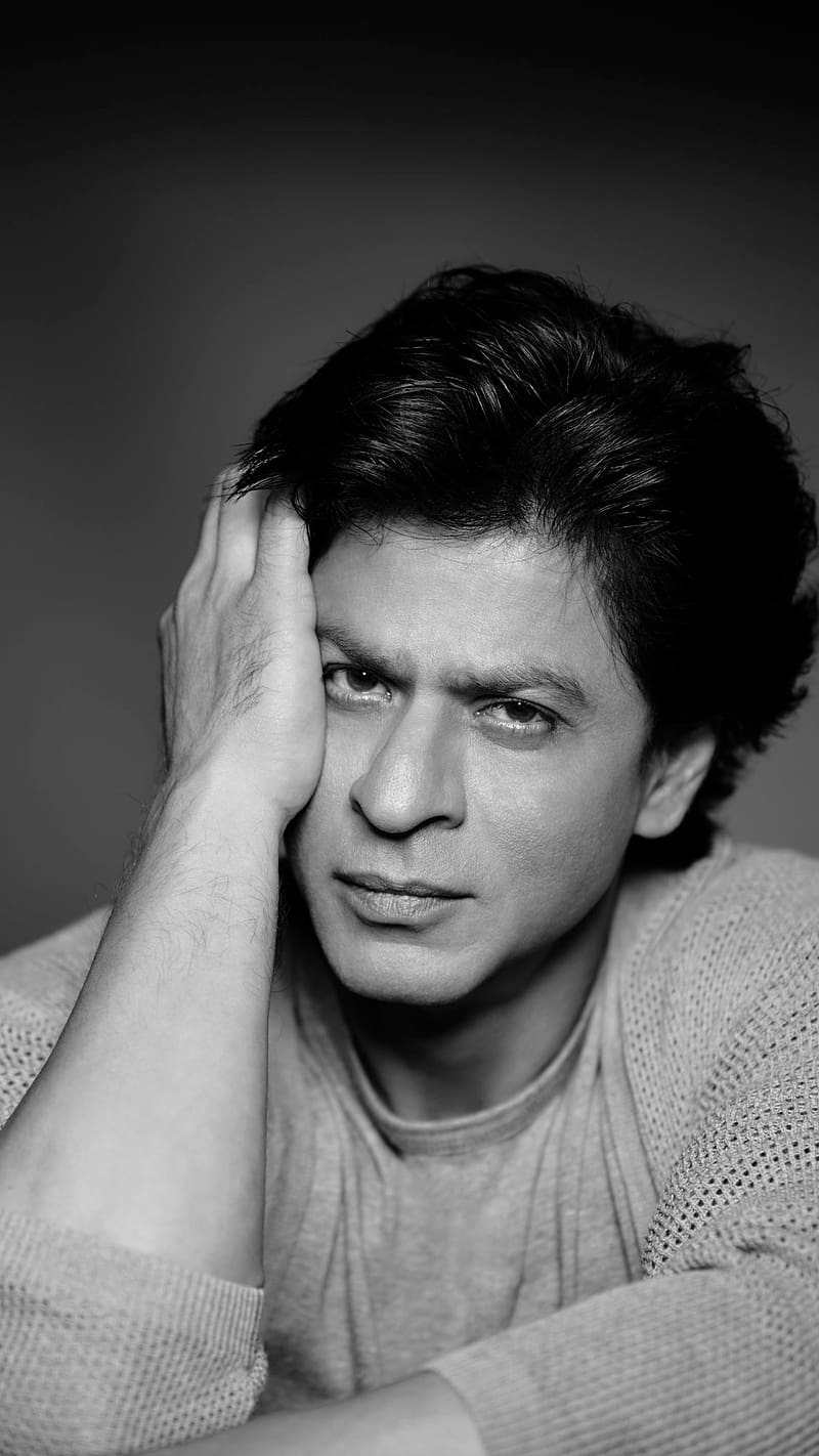 800x1422 Shahrukh Khan, black and white, black, white, actor, bollwood, HD phone wallpaper