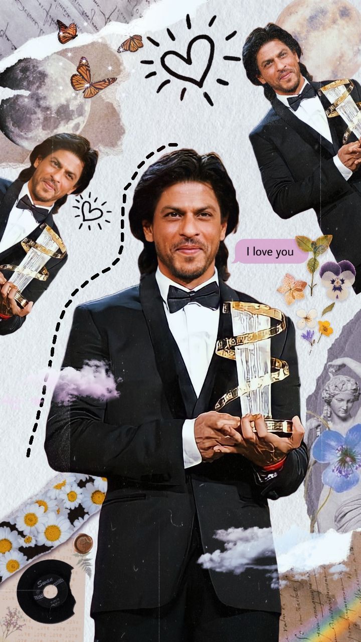 720x1279 SRK Aesthetic collage. SRK HD Wallpaper. Cute Shahrukh Khan