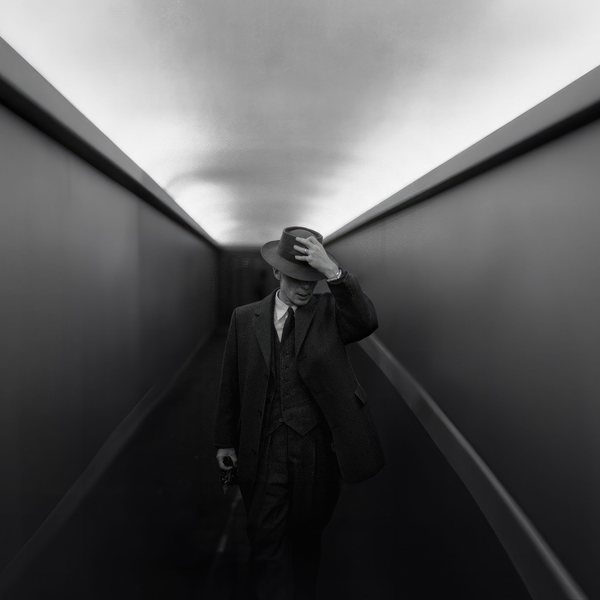 2048x2048 Oppenheimer Poster Download Oppenheimer Wallpaper 4K, Black And White, Cillian Murphy
