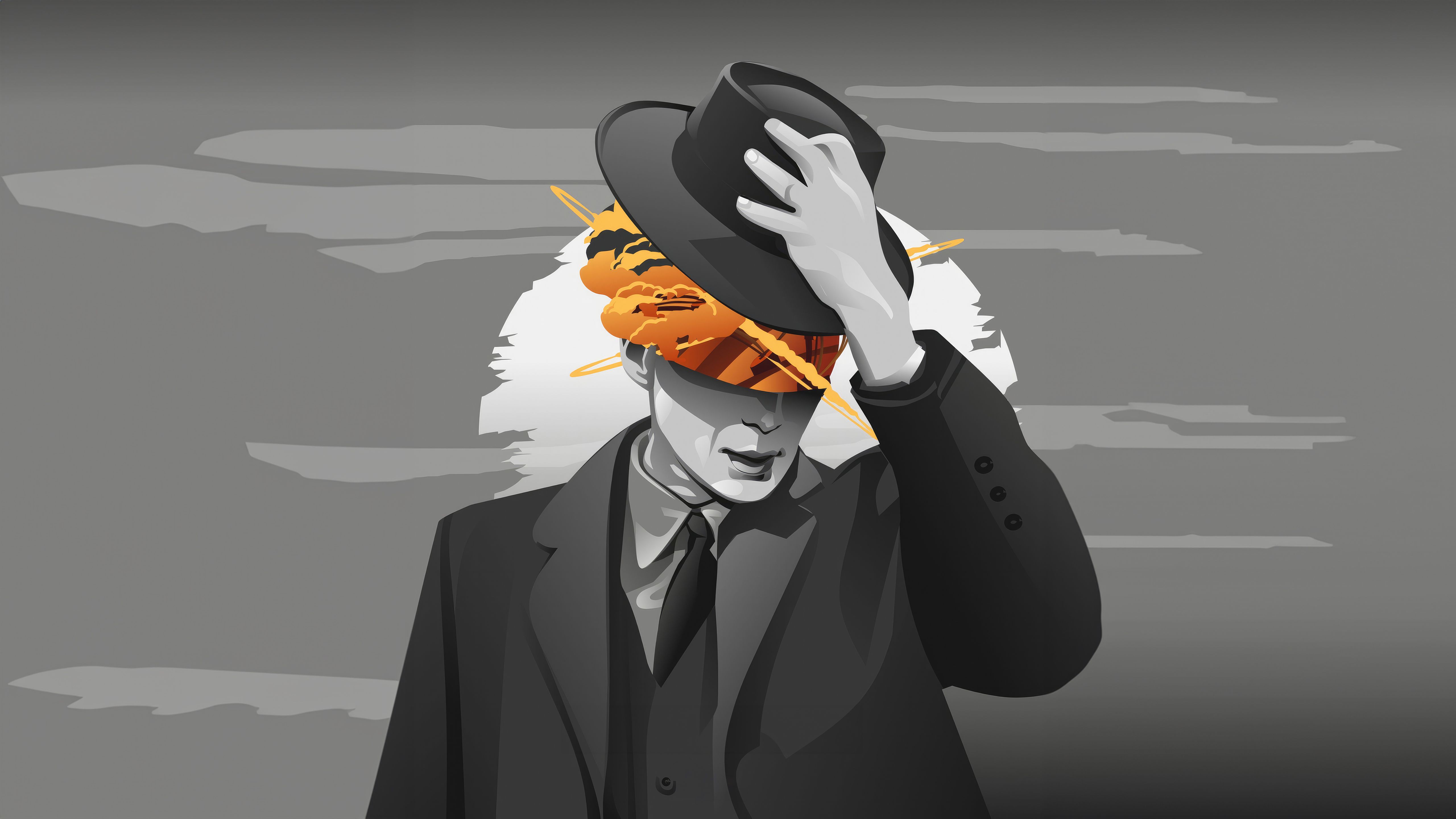 5120x2880 Minimalist Oppenheimer Movie Concept Art Wallpaperx2880