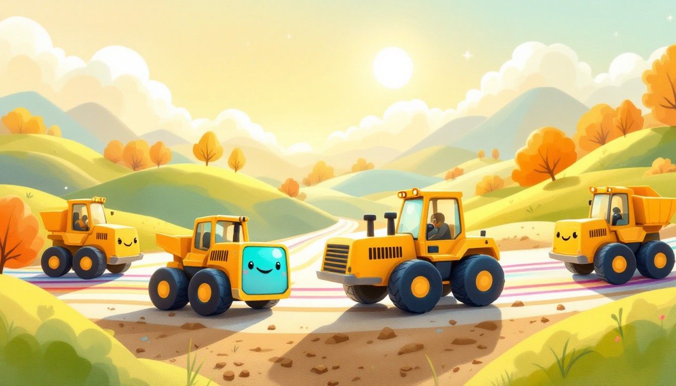 1344x768 Download Happy Construction Crew Image, Vehicles, Cartoon