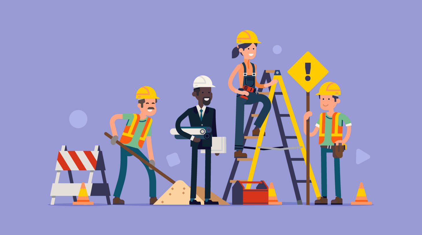 1458x814 Download Animated picture Of Construction Workers Wallpaper