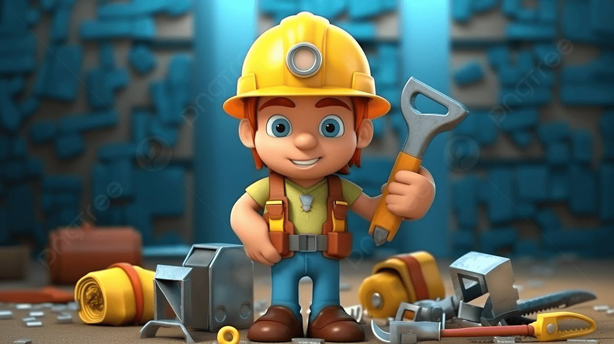 1200x673 Cartoon Style 3D Illustration Of A Construction Worker Wearing A Helmet And Holding Tools, Technician, Repairman, Engineer Cartoon Background Image And Wallpaper for Free Download