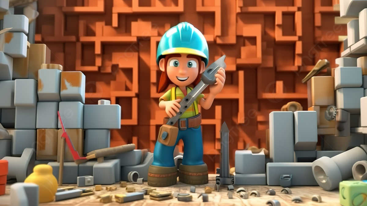 1200x673 Cartoon Style Illustration Of A Construction Worker Wearing A Helmet And Holding Tools, Technician, Repairman, Engineer Cartoon Background Image And Wallpaper for Free Download