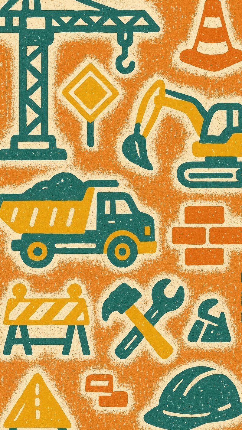 800x1422 Colorful construction pattern wallpaper. Free Photo Illustration
