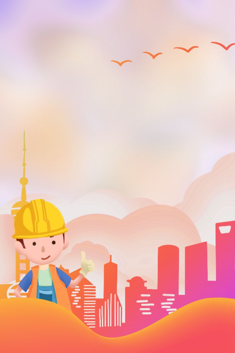 800x1199 Simple Cartoon Construction Safety Background Background. PSD Free Download