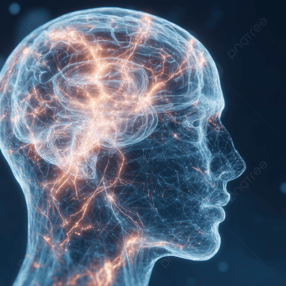 1200x1200 Side View Of The Human Head With Brain Glowing Electric Energy Inside And Around It, Side View, Human, Head Background Image And Wallpaper for Free Download