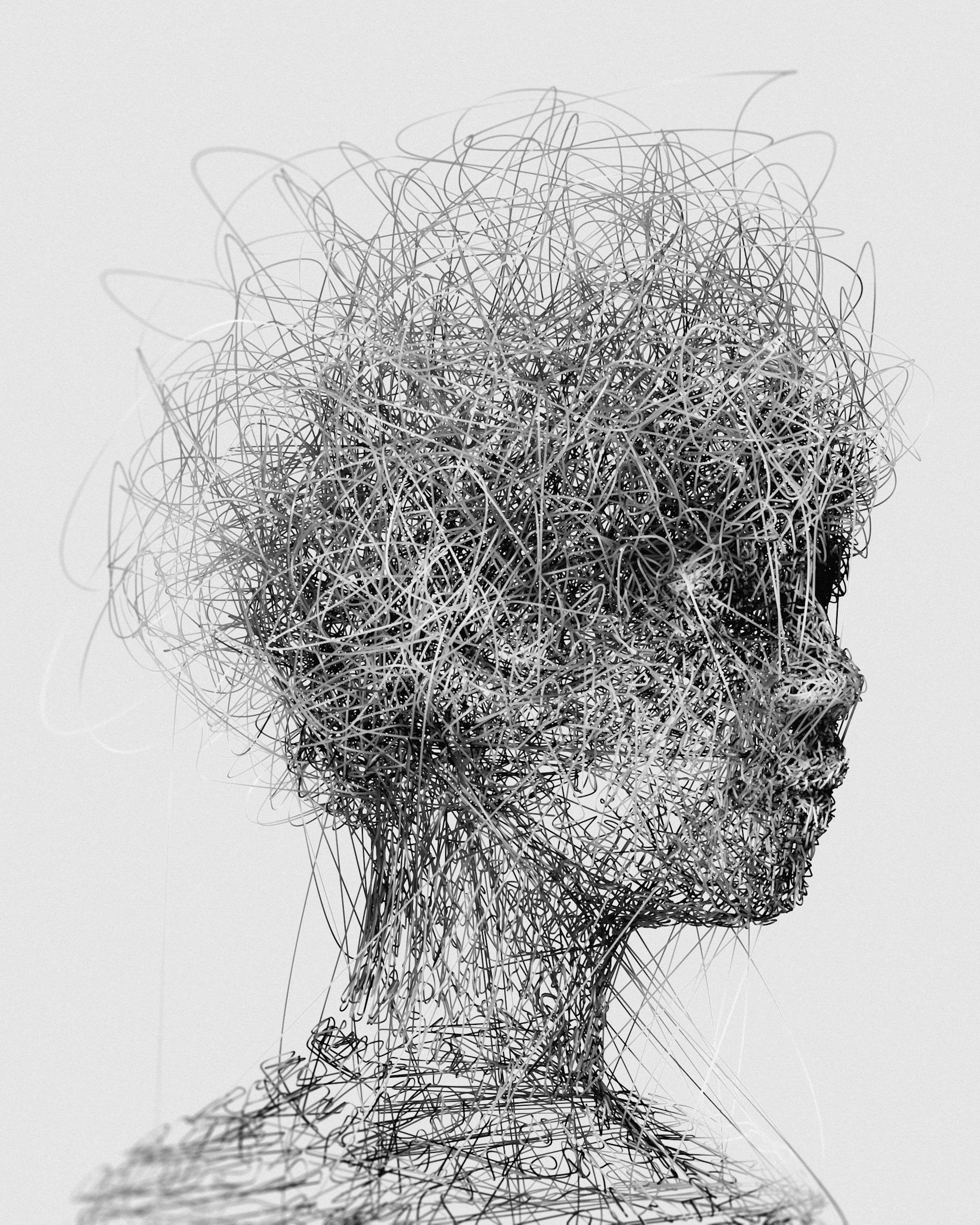 3000x3750 A black and white photo of a woman's head