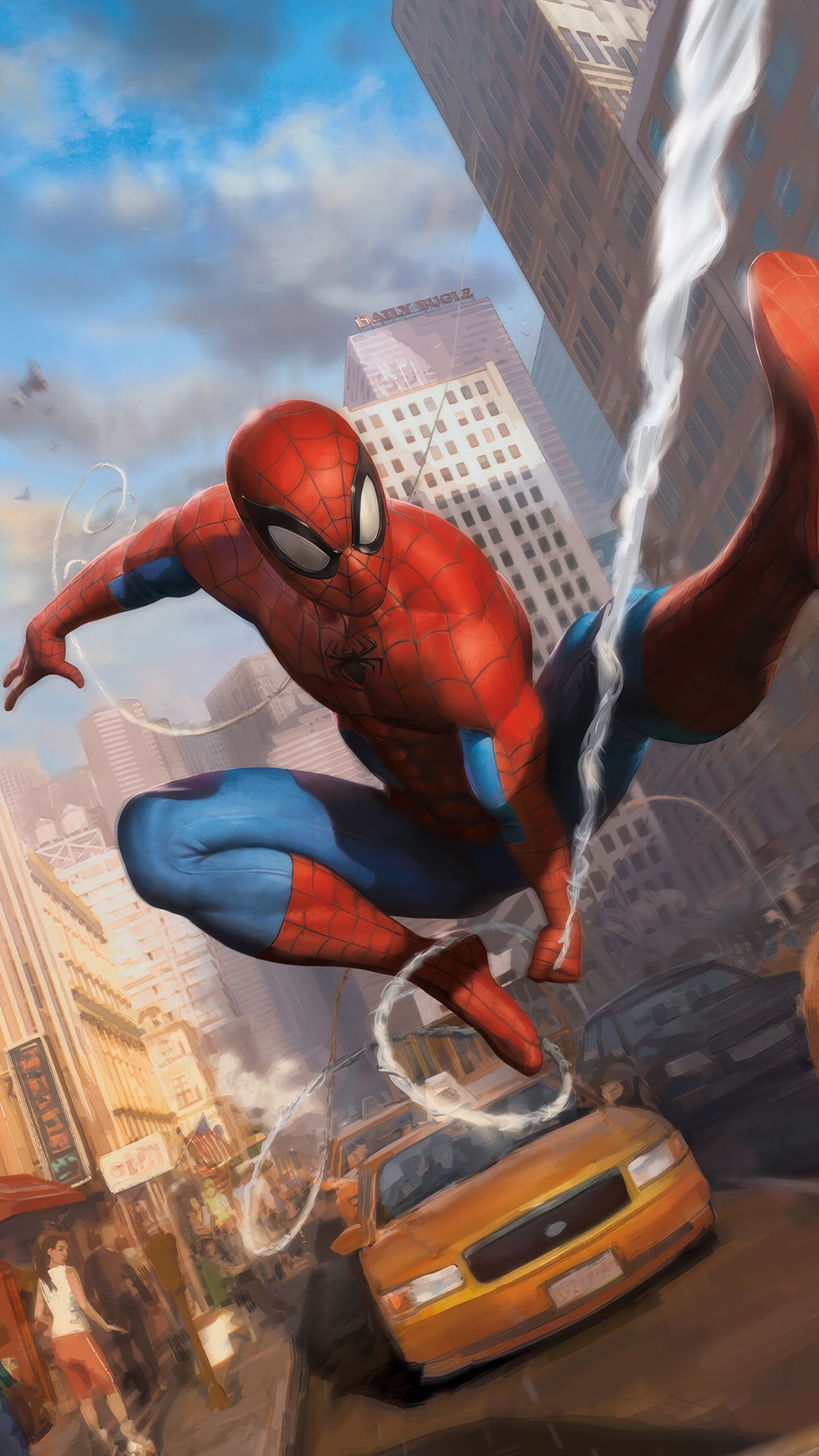 2160x3840 Spider Man City Web Swing 4K Wallpaper IPhone HD Phone D