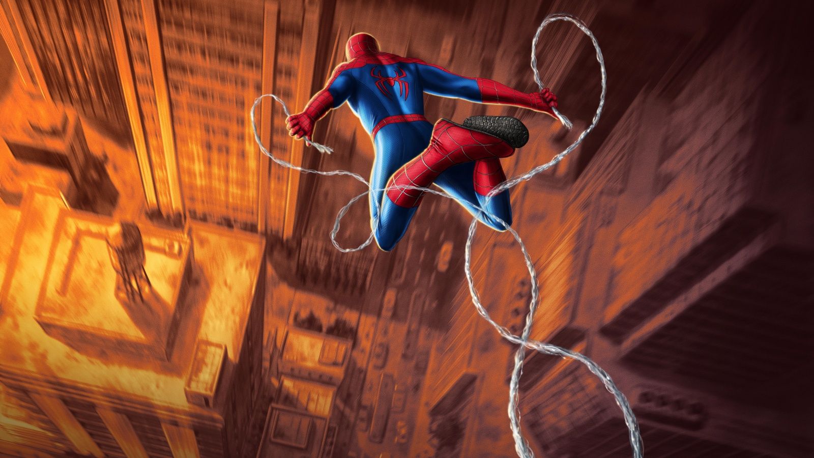 1600x900 Spider Man 2026 Movie Art Spider Man Swinging Through NYC 4K UHD Wallpaper For UltraHD Desktop And TV : Widescreen And UltraWide Display : Dual Monitor : Smartphone And Tablet Devices