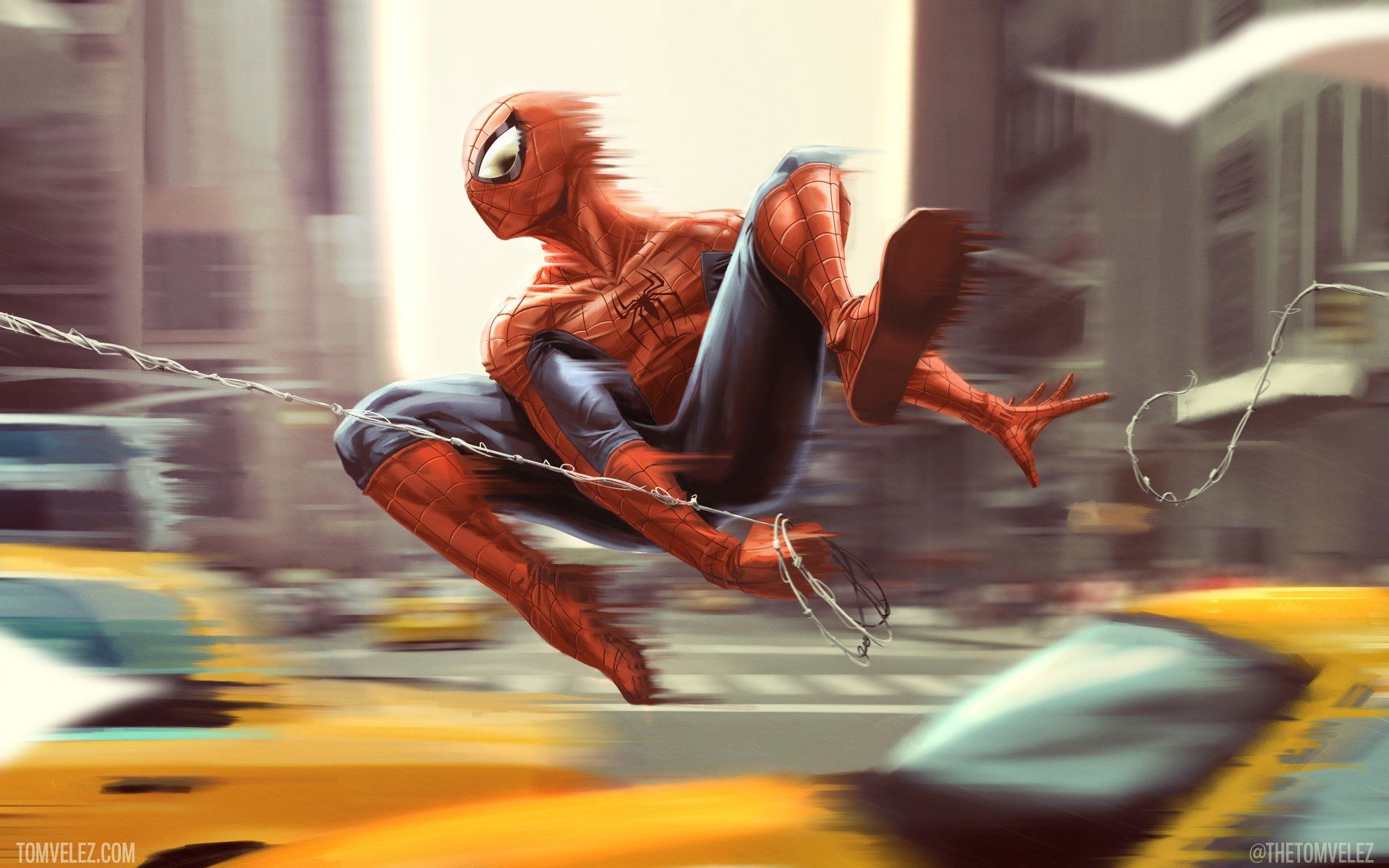 1920x1200 Spider Man Swinging Through New York