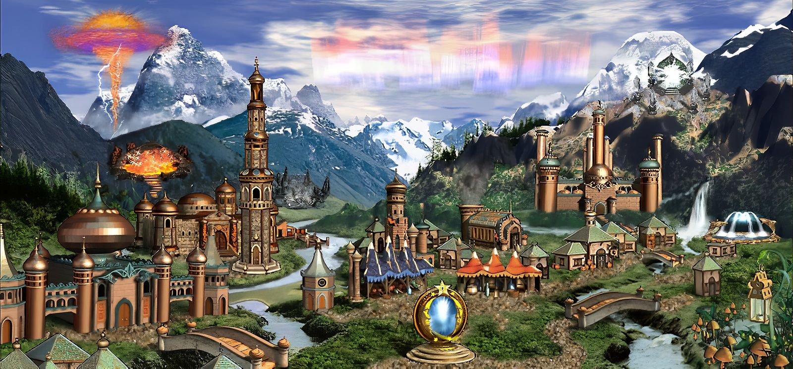 1600x746 HOMM3 towns HD wallpaper