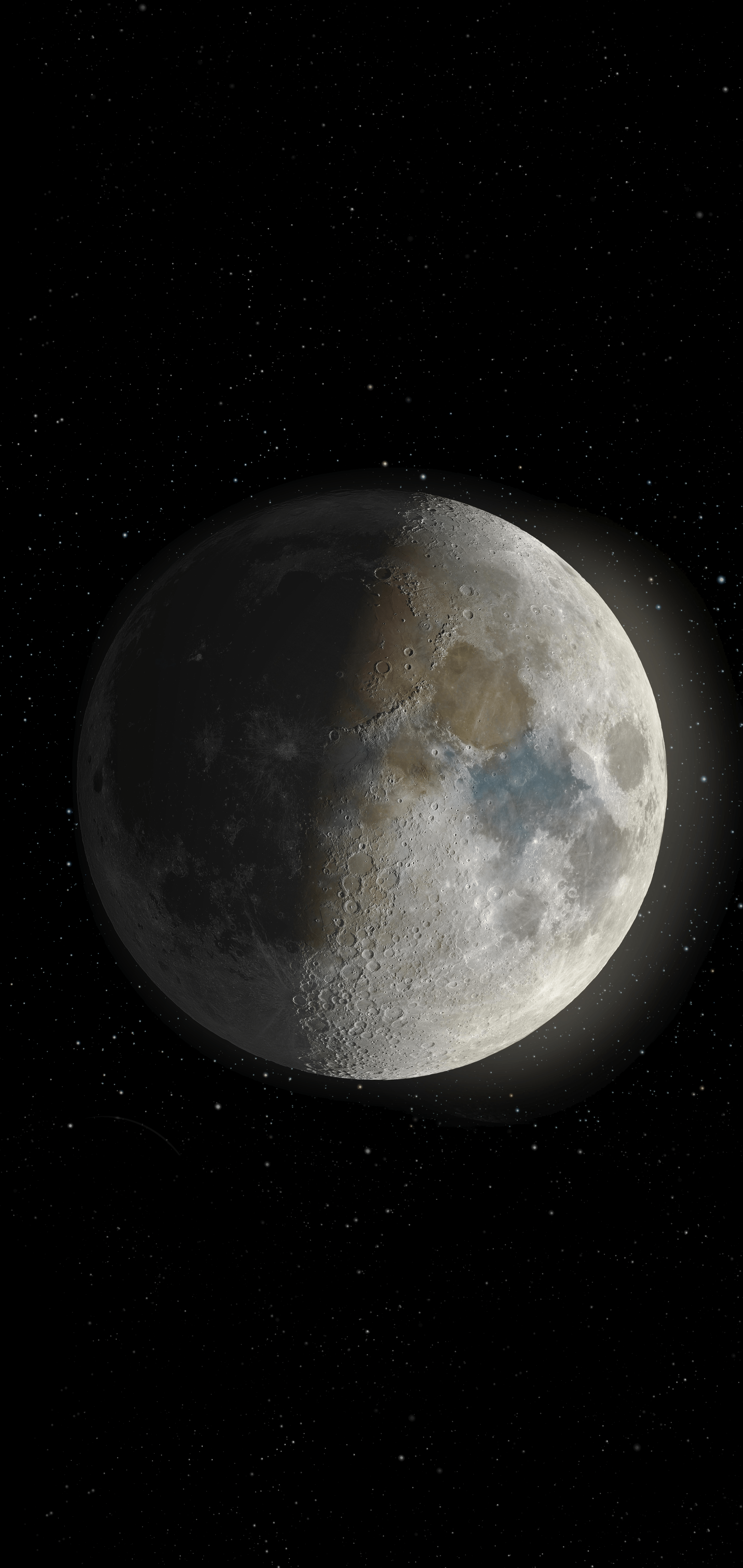 3000x6333 OLED space wallpaper optimized for