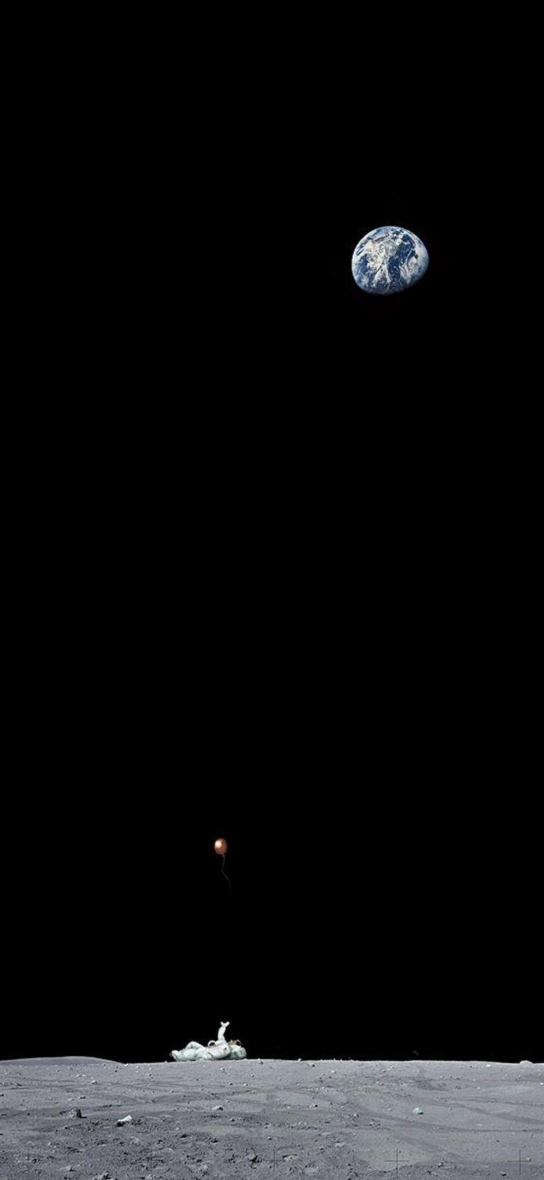 768x1664 Astronauts in Moon Space Image Mobile Screen Lock 1080×2340