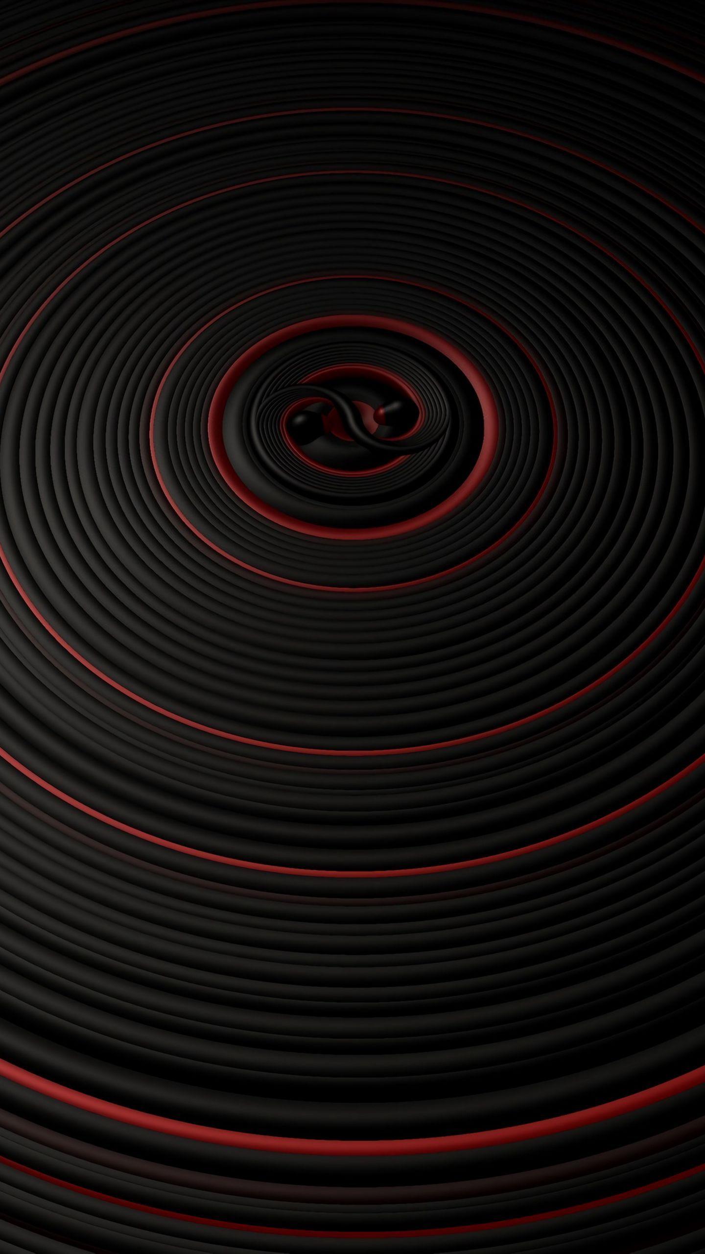 1440x2560 Download wallpaper 1440x2560 circles, surface, vibration, black, red qhd samsung galaxy s s edge, note, lg g4 HD background