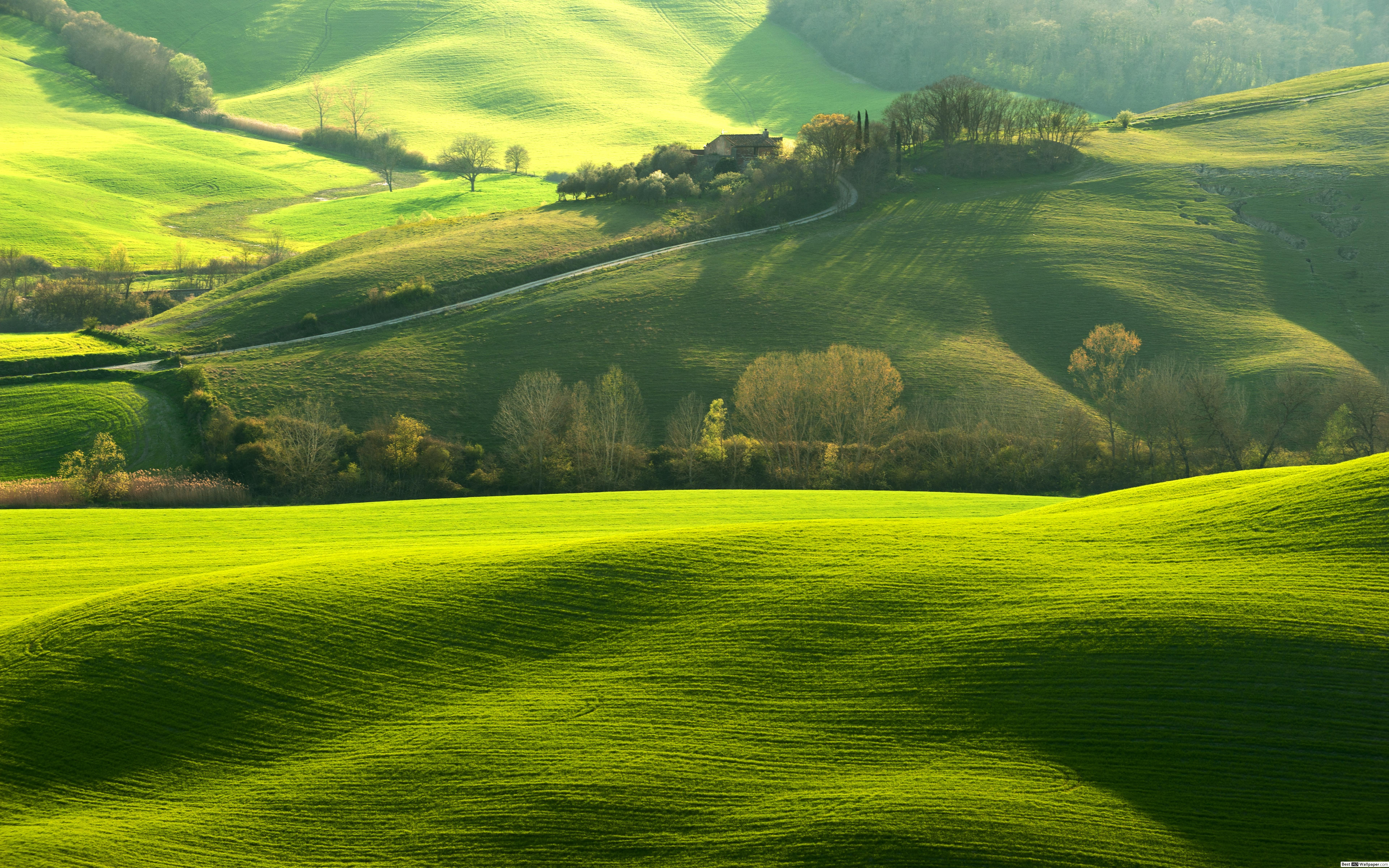 7680x4800 Green hills in Europe HD wallpaper download