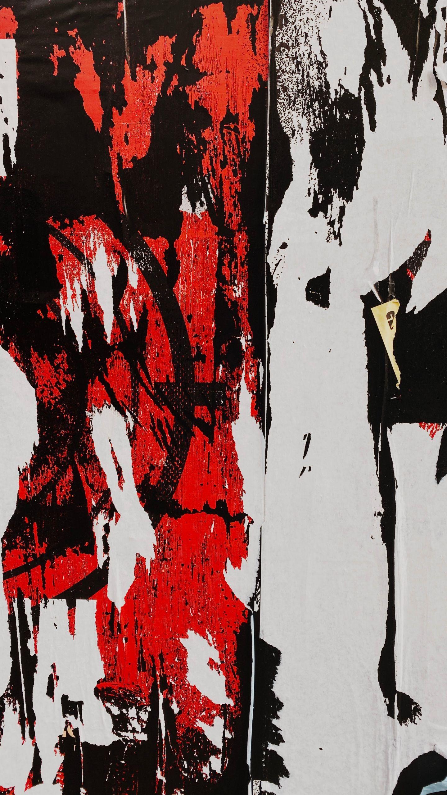 1440x2560 Download Modern Art, Red Black Brush Marks Wallpaper, 1440x QHD Samsung Galaxy S S Edge, Note, LG G4