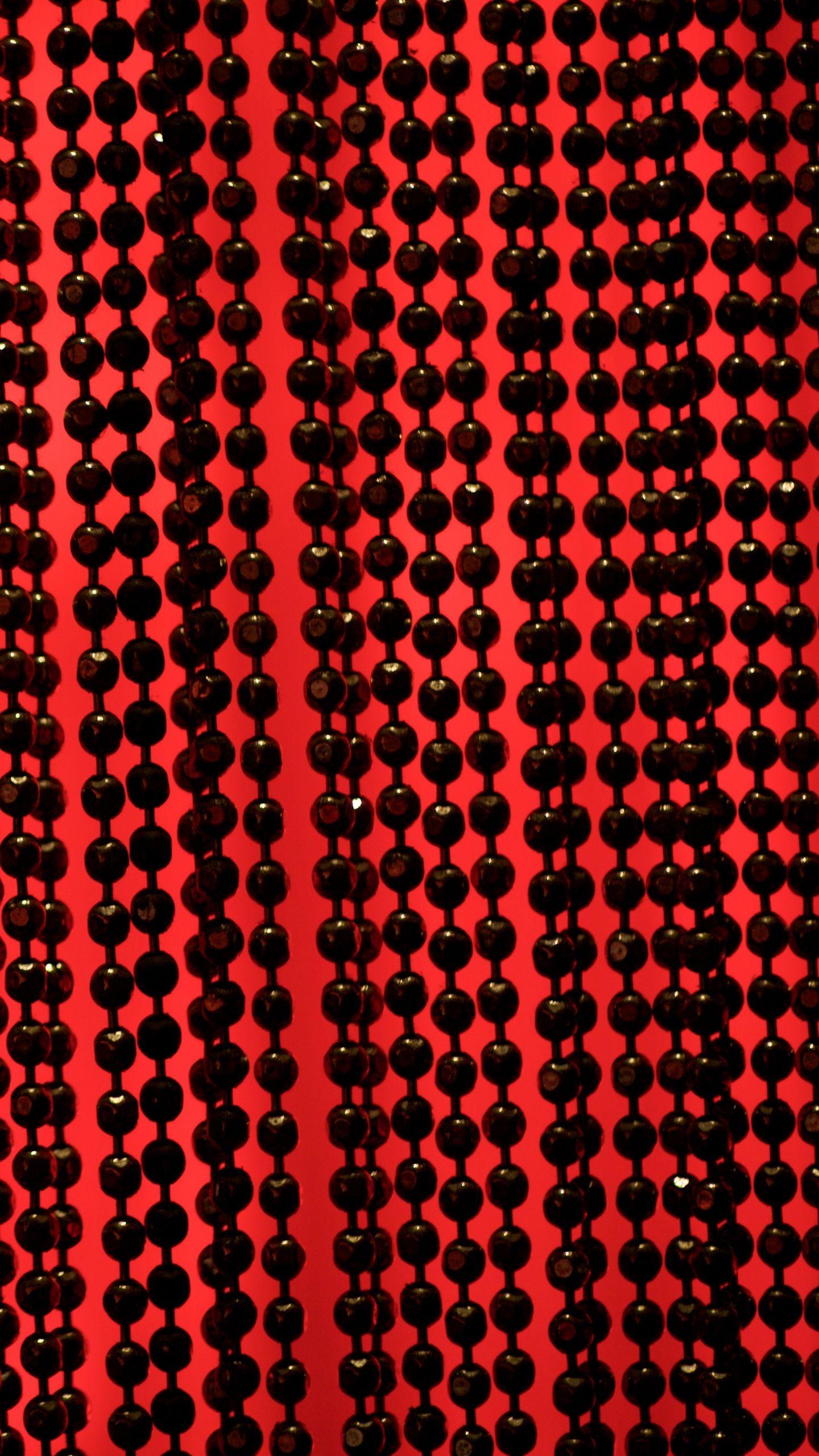 1440x2560 Wallpaper Beaded Curtain, Black, Red Black And Red