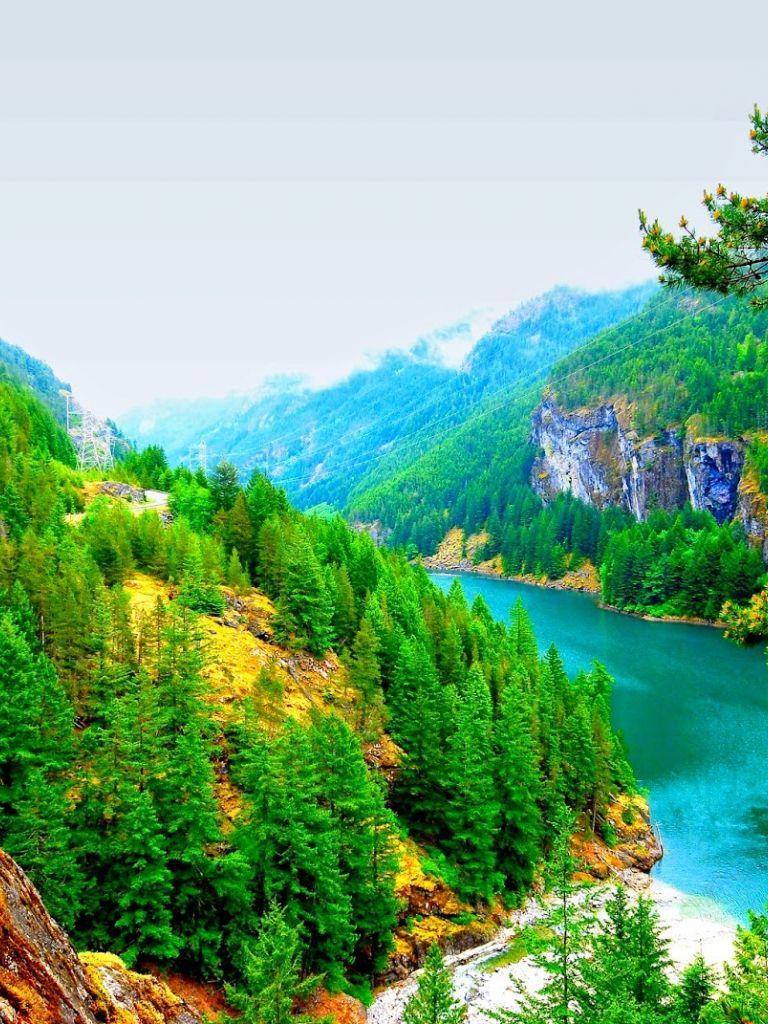 768x1024 Free download HD Wallpaper Mountain Hill Down River View HD Wide [1600x1071] for your Desktop, Mobile & Tablet. Explore 8K Ultra HD Nature WallpaperK Image HD Wallpaper, Ultra