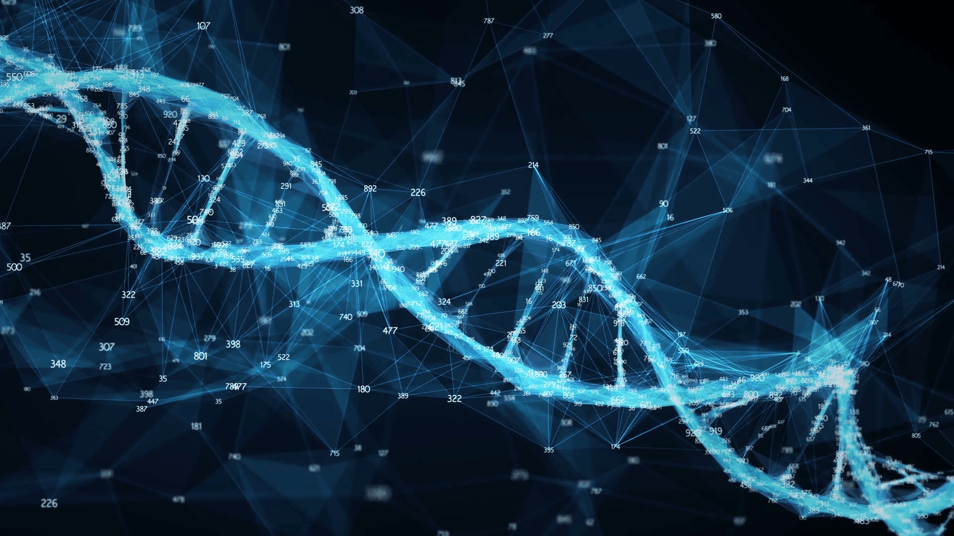 1920x1080 Abstract Digital polygon random digits plexus DNA molecule