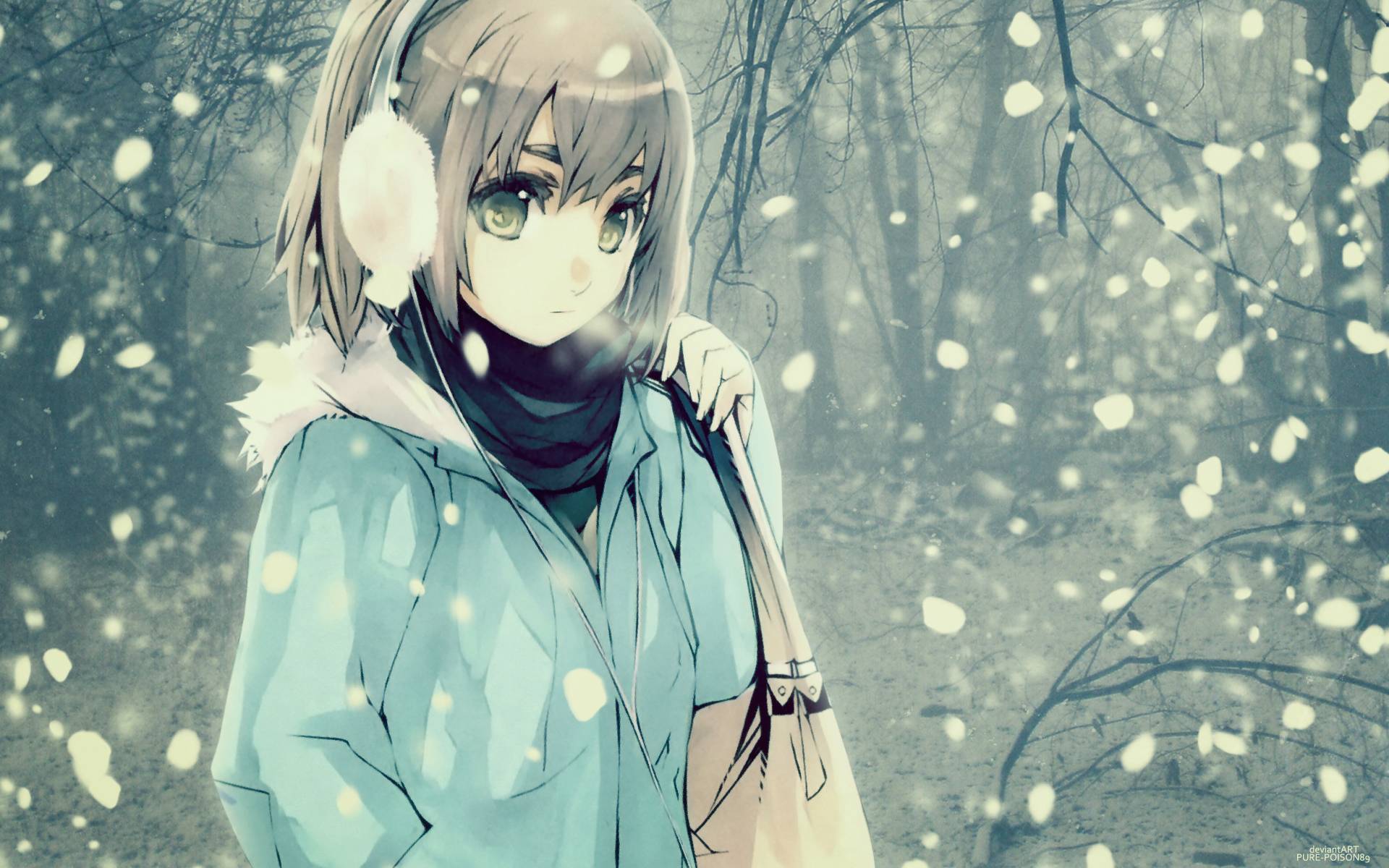 1920x1200 Anime Girls Winter Wallpaper