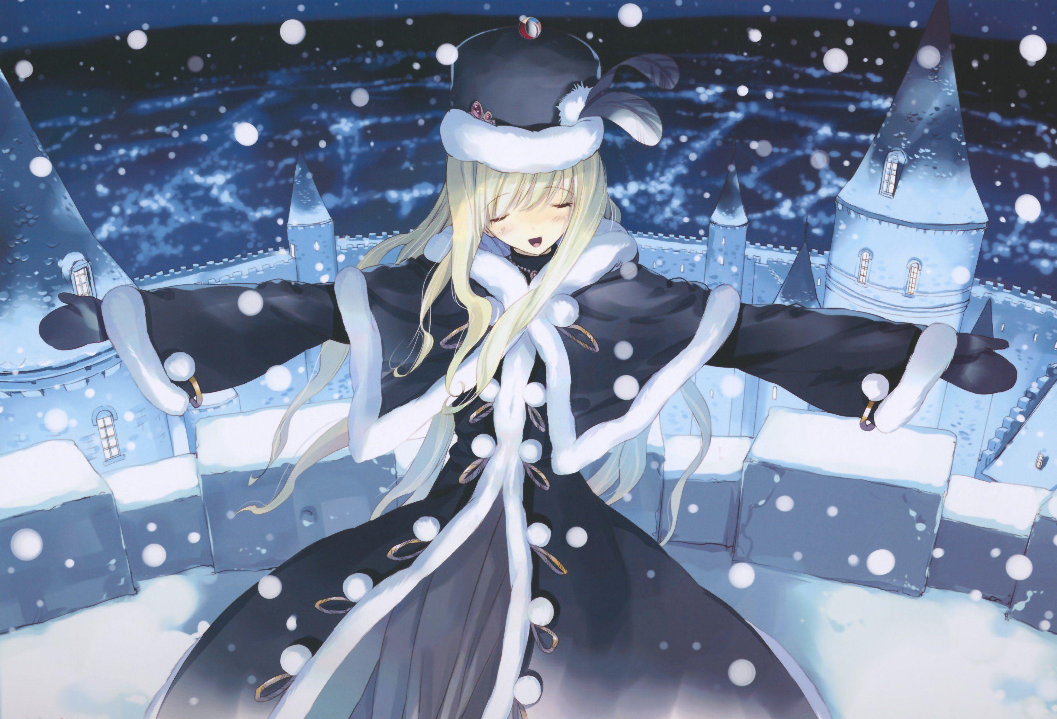 3500x2382 winter, Snow, Anime girls, Alice in Wonderland HD Wallpaper / Desktop and Mobile Image & Photo