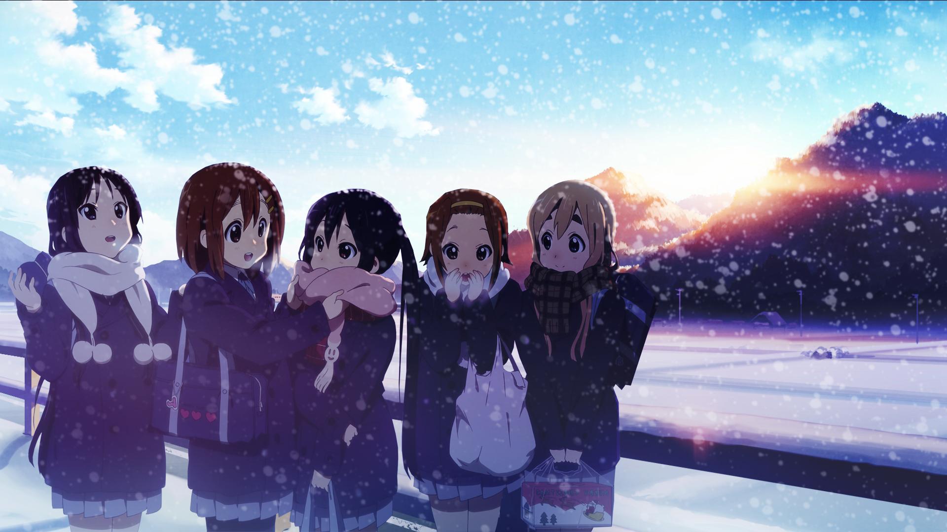1920x1080 Anime Girls Winter Wallpaper