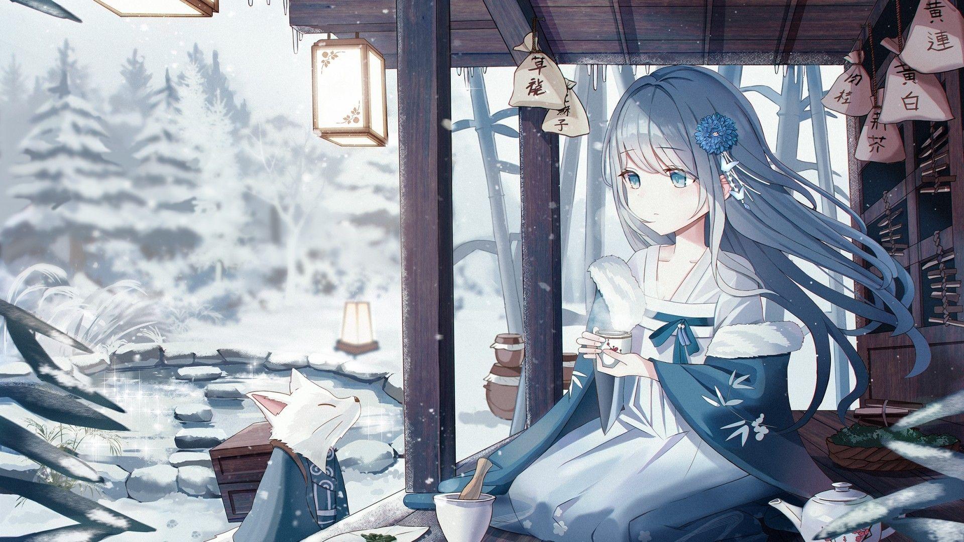 1920x1080 Snow Anime Wallpaper HD Wallpaper HD