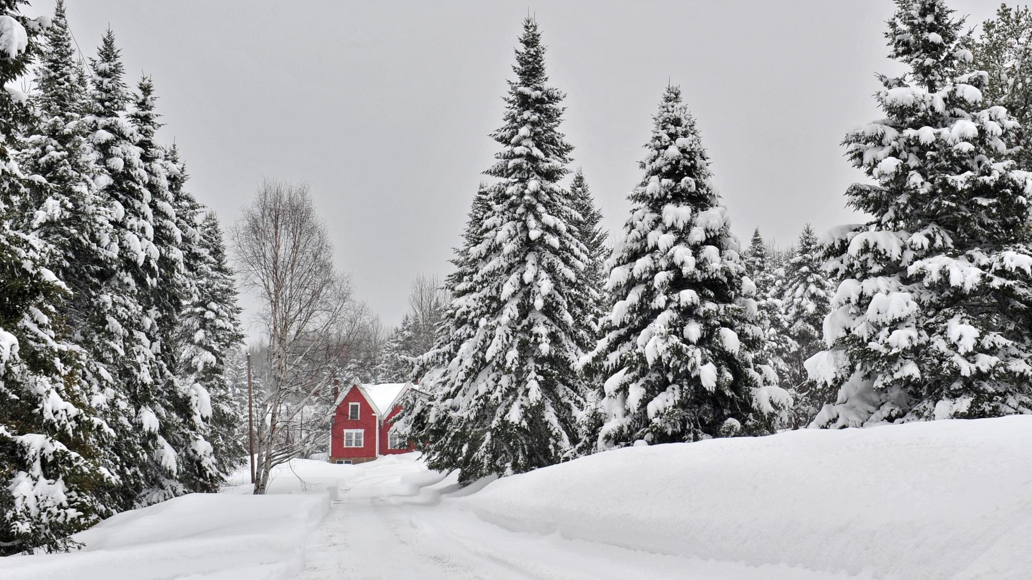 2048x1152 New England Winter Wallpaper