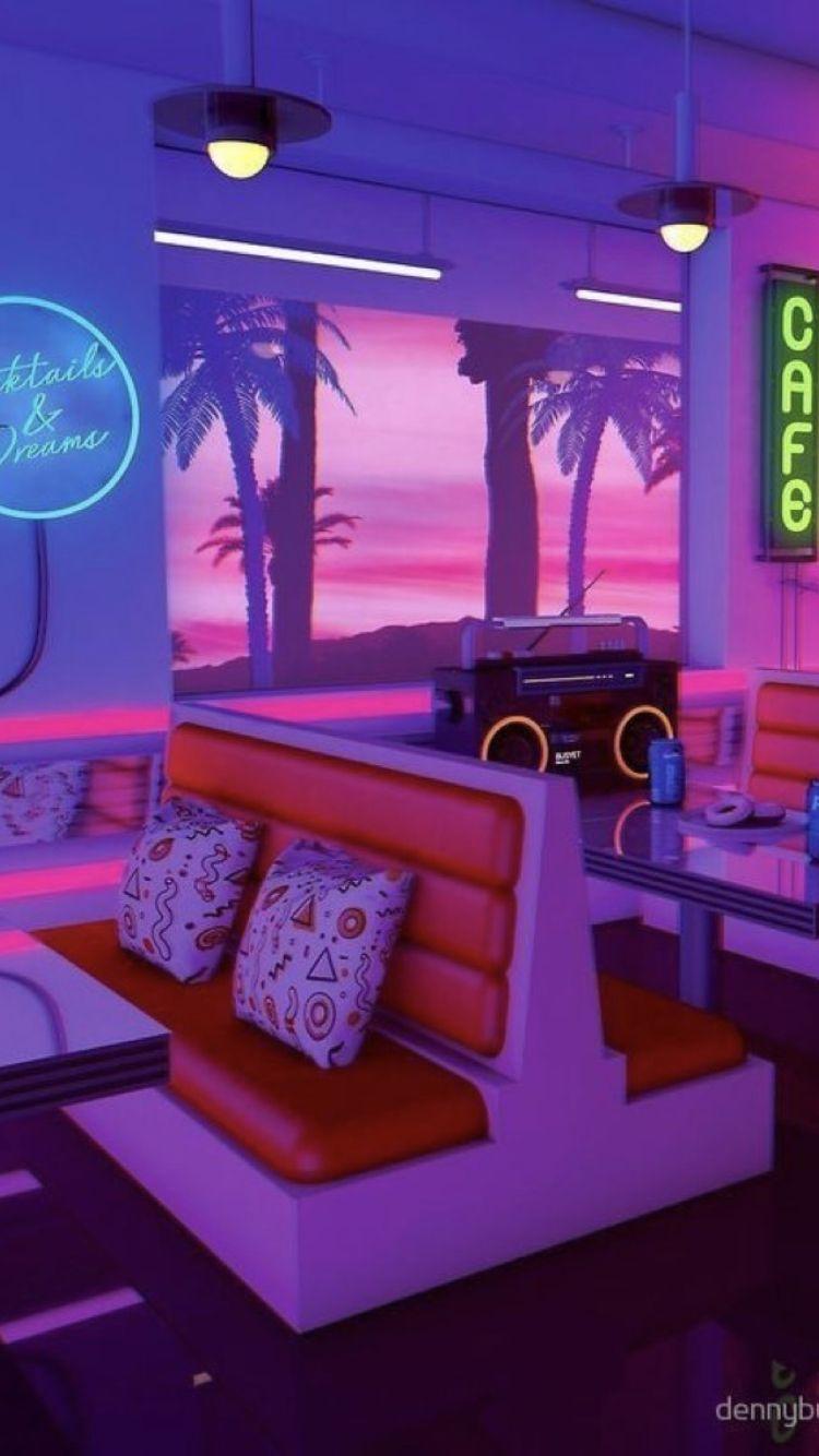 750x1334 Retro Neon Aesthetic Wallpaper