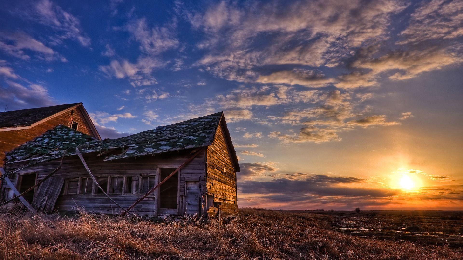 1920x1080 Free download Old rusty farm house in sunset Full HD wallpaper Full HD Wallpaper [1920x1080] for your Desktop, Mobile & Tablet. Explore Old Farmhouse Wallpaper. Vintage Farmhouse Wallpaper, Farmhouse