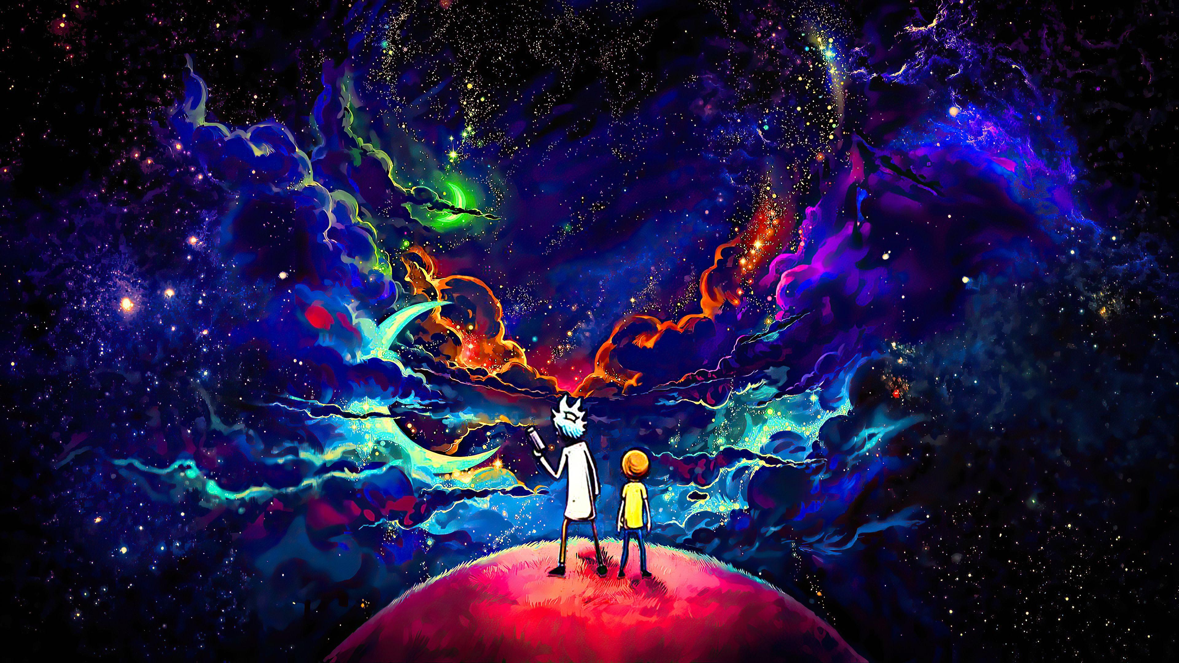 3840x2160 Rick And Morty Orange Space Art 4k 4k HD 4k Wallpaper, Image, Background, Photo and Picture