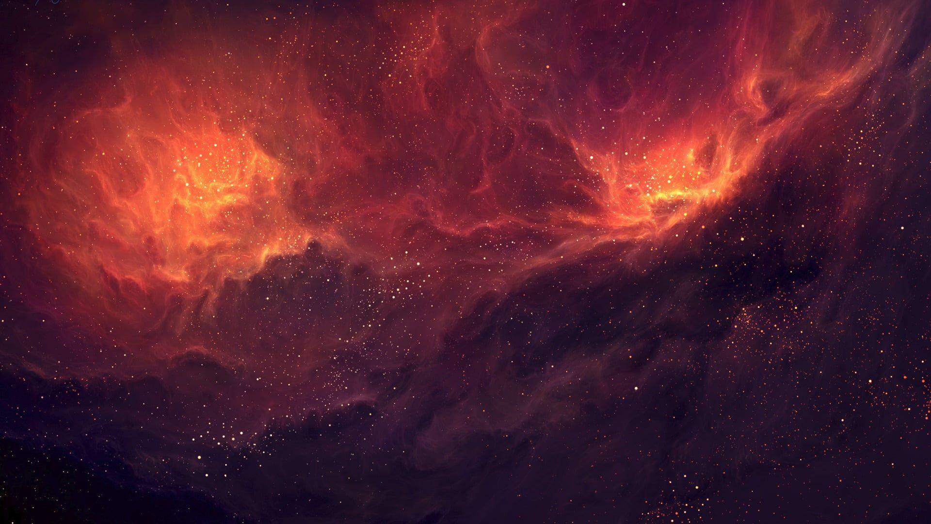 Orange Space 4k Wallpaper
