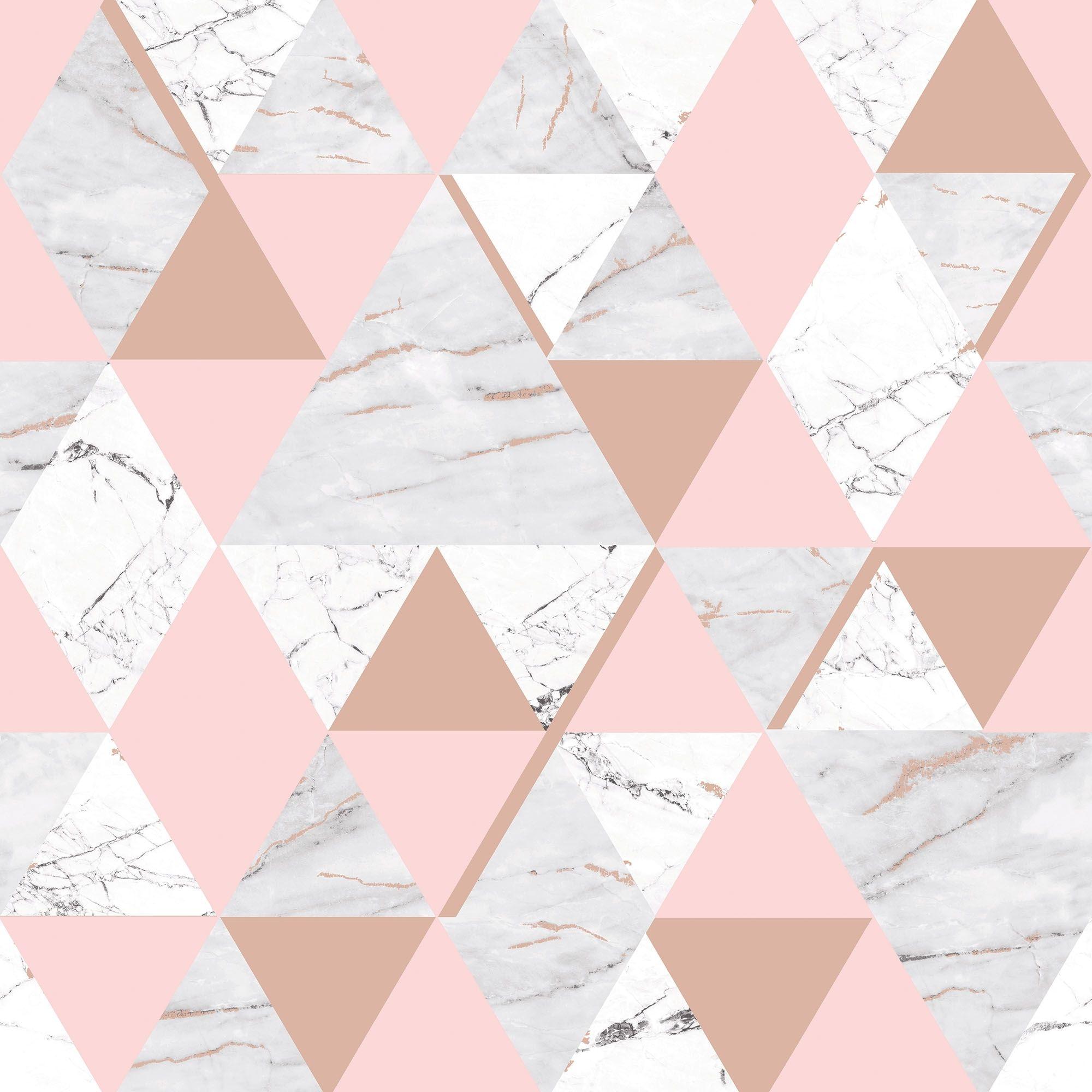 2000x2000 House of Alice Onyx Marble Metallic Wallpaper Soft Pink, Rose Gold (H980567) from I Love Wallpaper UK