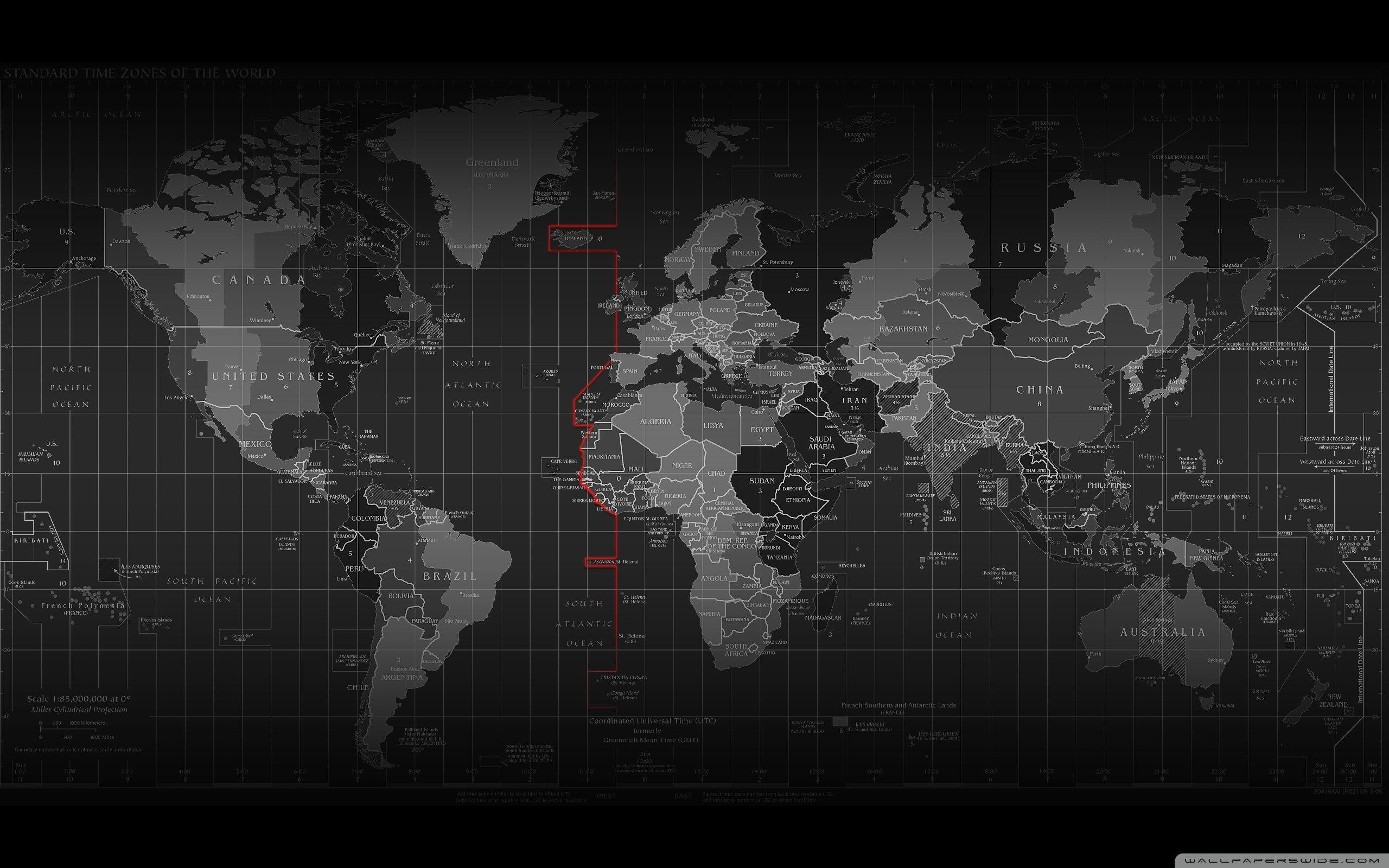 2560x1600 Free desktop background time zones Download Zone Map HD Desktop Wallpaper High Definition Mobile wi. World map wallpaper, World wallpaper, Cool world map
