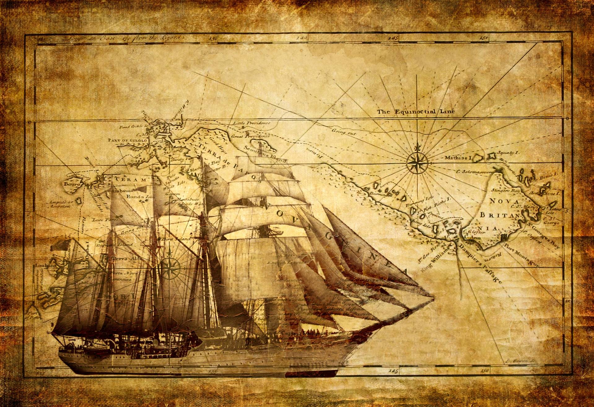 1918x1313 Vintage Maps Wallpaper
