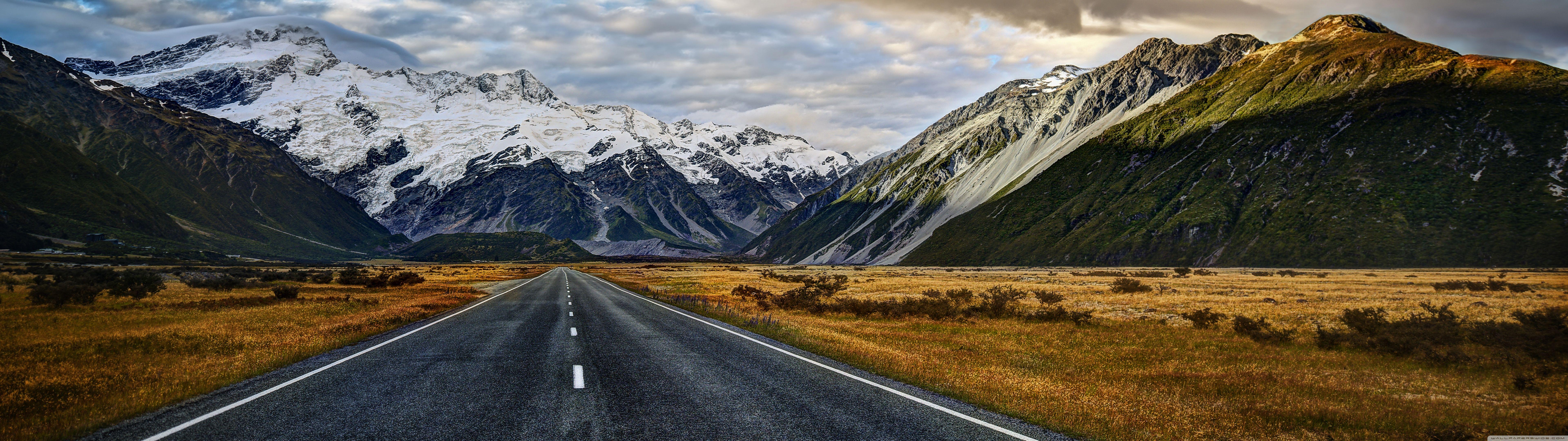 7680x2160 Road To Mount Cook Ultra HD Desktop Background Wallpaper for 4K UHD TV : Widescreen & UltraWide Desktop & Laptop : Multi Display, Dual Monitor : Tablet