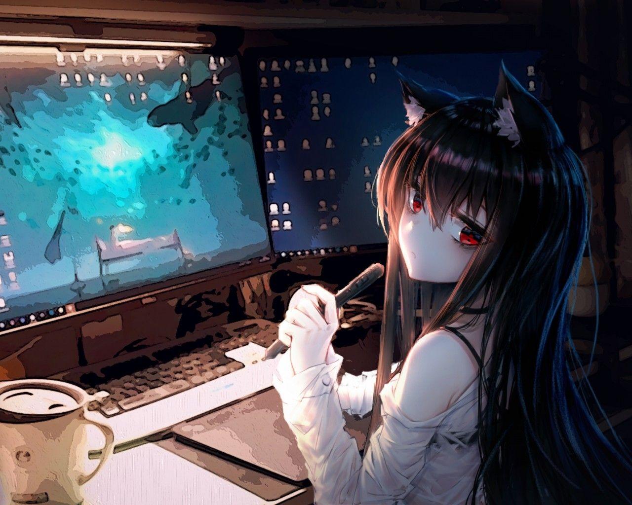 Gamer Girl Anime Cat Wallpapers Top Free Gamer Girl Anime Cat Backgrounds Wallpaperaccess