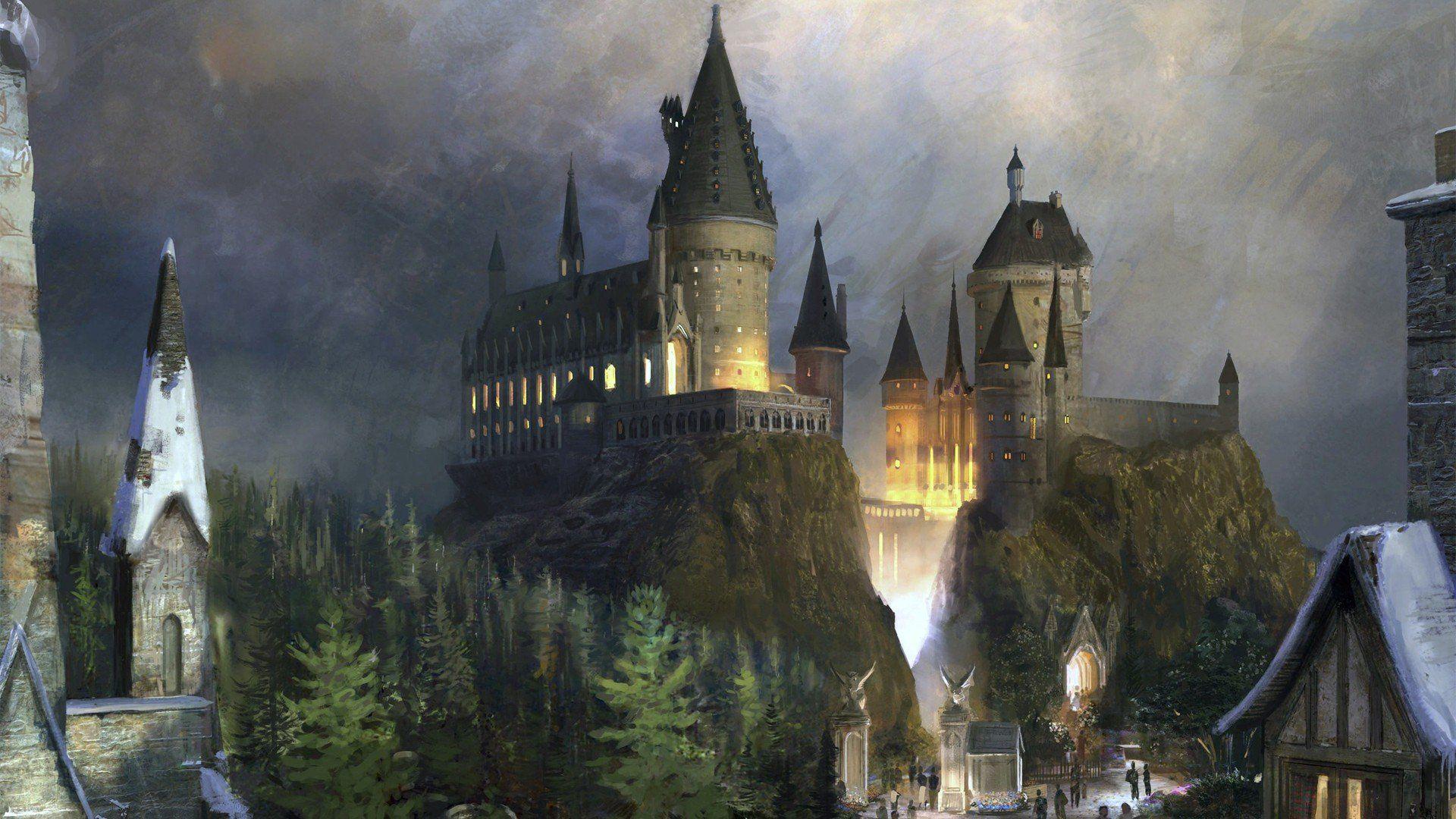 1920x1080 Harry Potter artwork Hogwarts wallpaperx1080