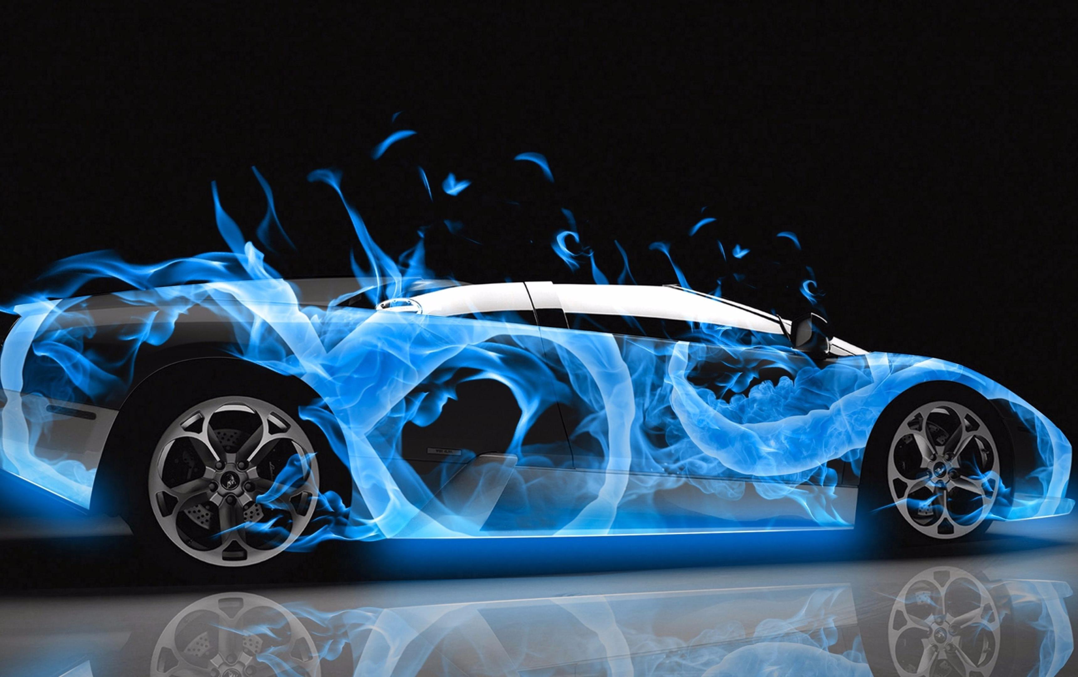 3438x2160 Neon Supercars Wallpaper