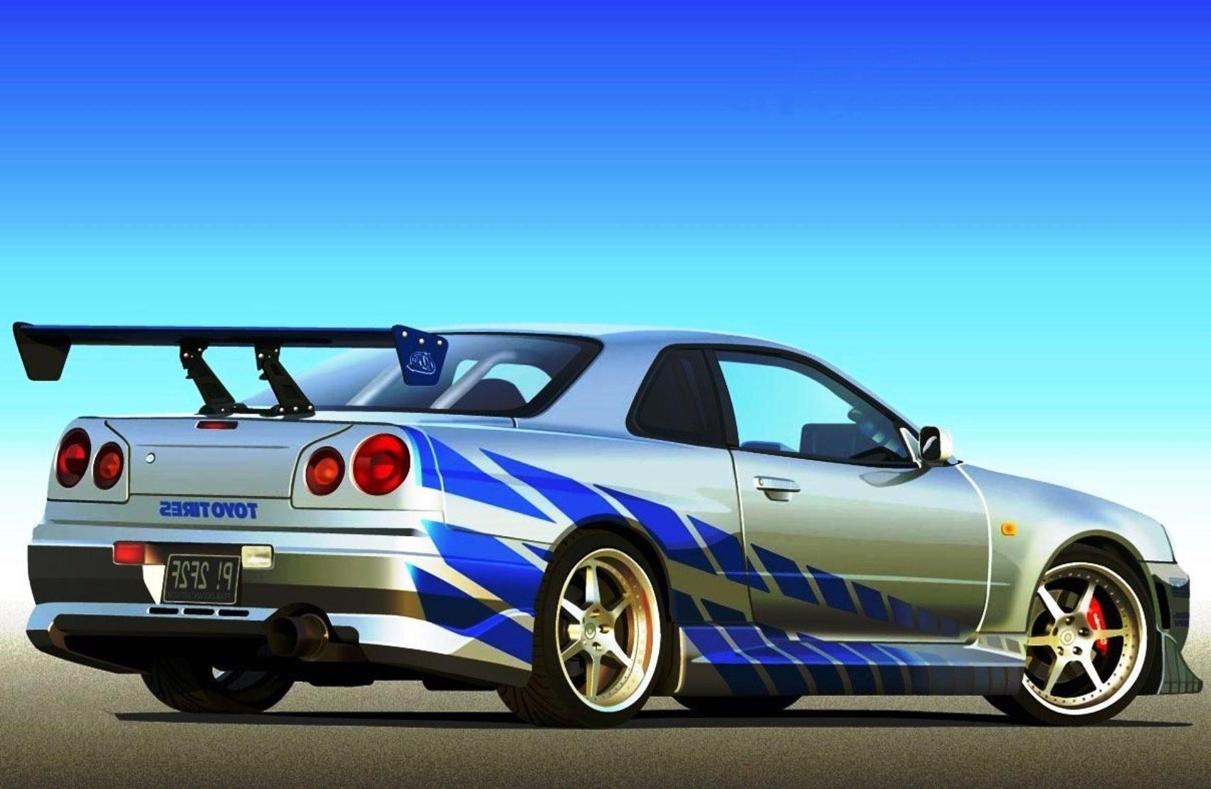 1702x1110 Paul Walker Skyline R34 Wallpaper