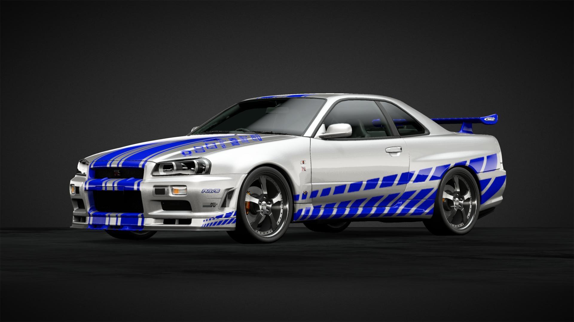 1920x1080 Paul walker R34 Nissan gtr Livery by johnnyb7531. Community. Gran Turismo Sport