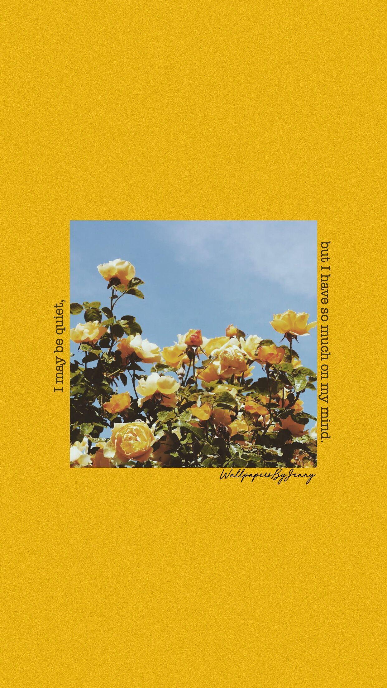 1242x2208 Yellow Rose Aesthetic Desktop Wallpaper
