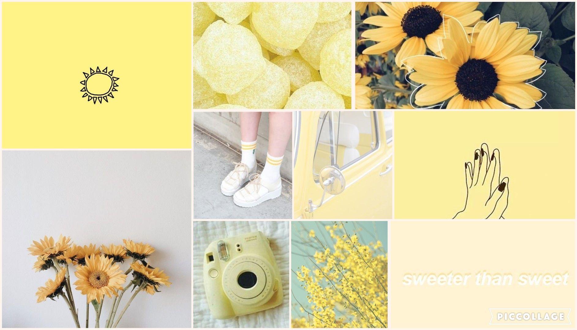 1885x1080 Aesthetic yellow collage. yellow