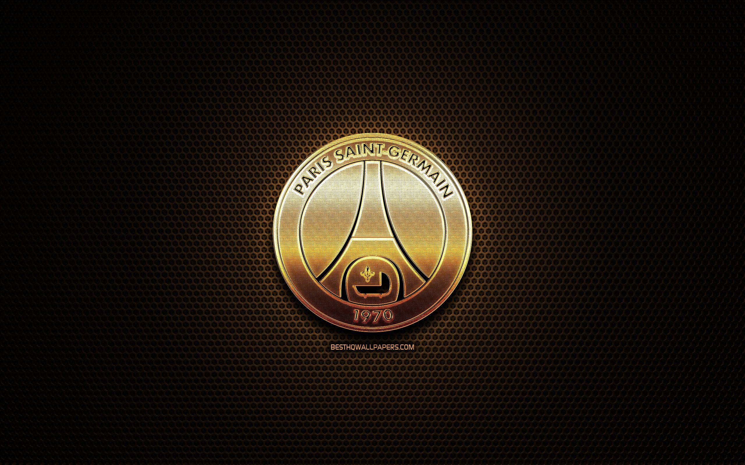 2560x1600 Download wallpaper PSG FC, glitter logo, Ligue french football club, metal grid background, PSG glitter logo, football, soccer, Paris Saint- Germain, France for desktop with resolution 2560x1600. High Quality HD picture wallpaper