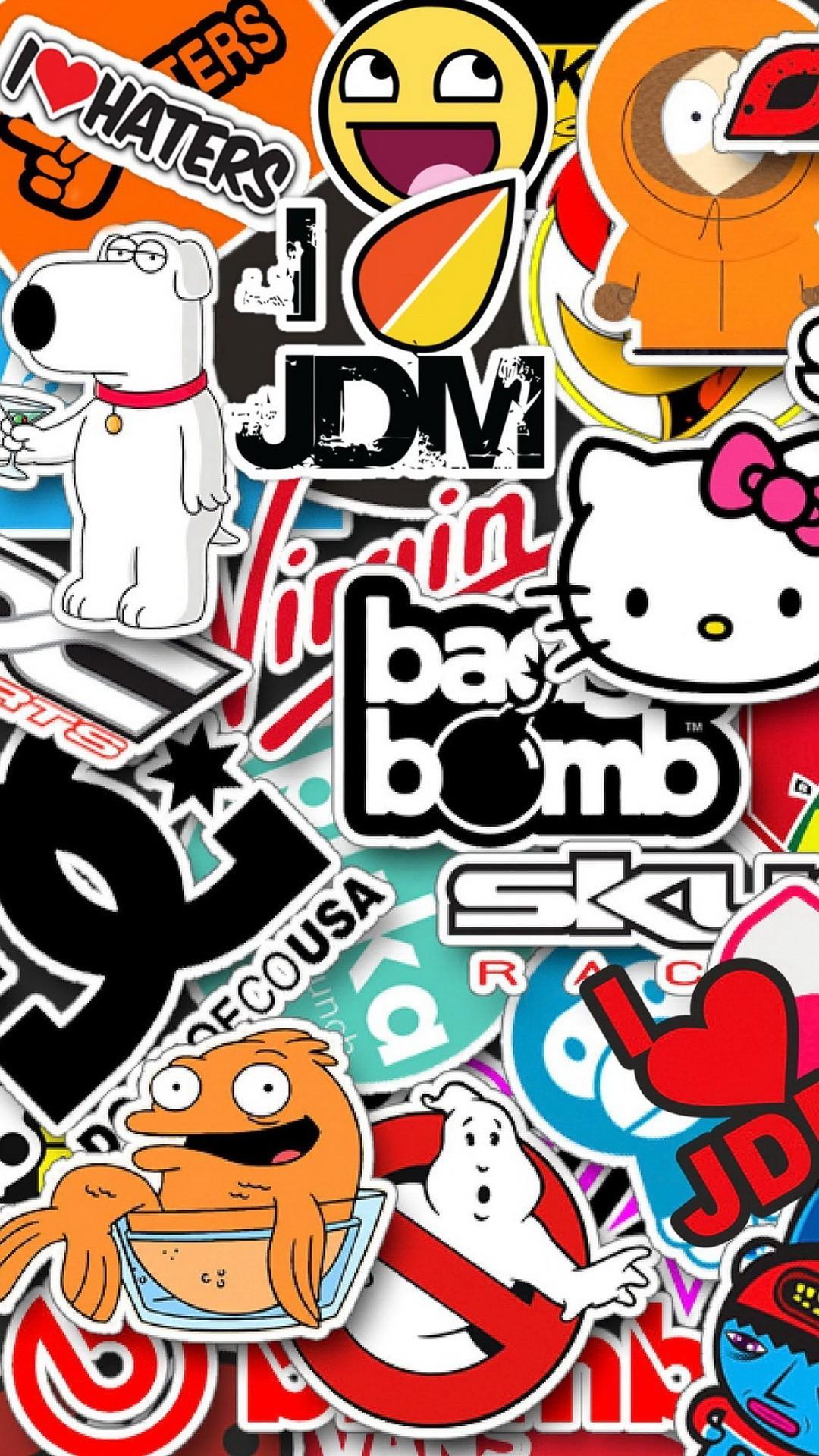 1080x1920 Sticker Bomb Wallpaper