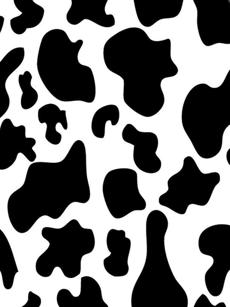 768x1024 Black And White Cow Wallpaper